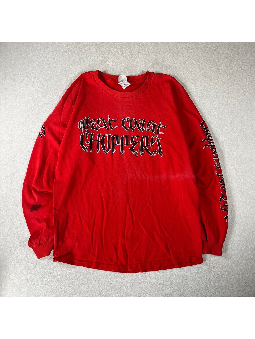 Vintage 90s West Coast Choppers Red Long Sleeve T-Shirt L